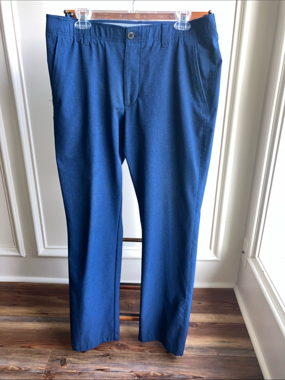 Under Armour Men’s Golf Pants 36x32 Blue Heather Performance Stretch Flat Front